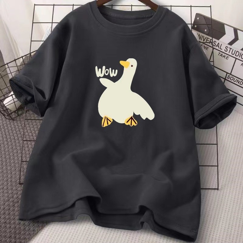 Designer American street print plus size T-shirt short sleeved fashionable round neck loose oversized T-shirt breathable top COD