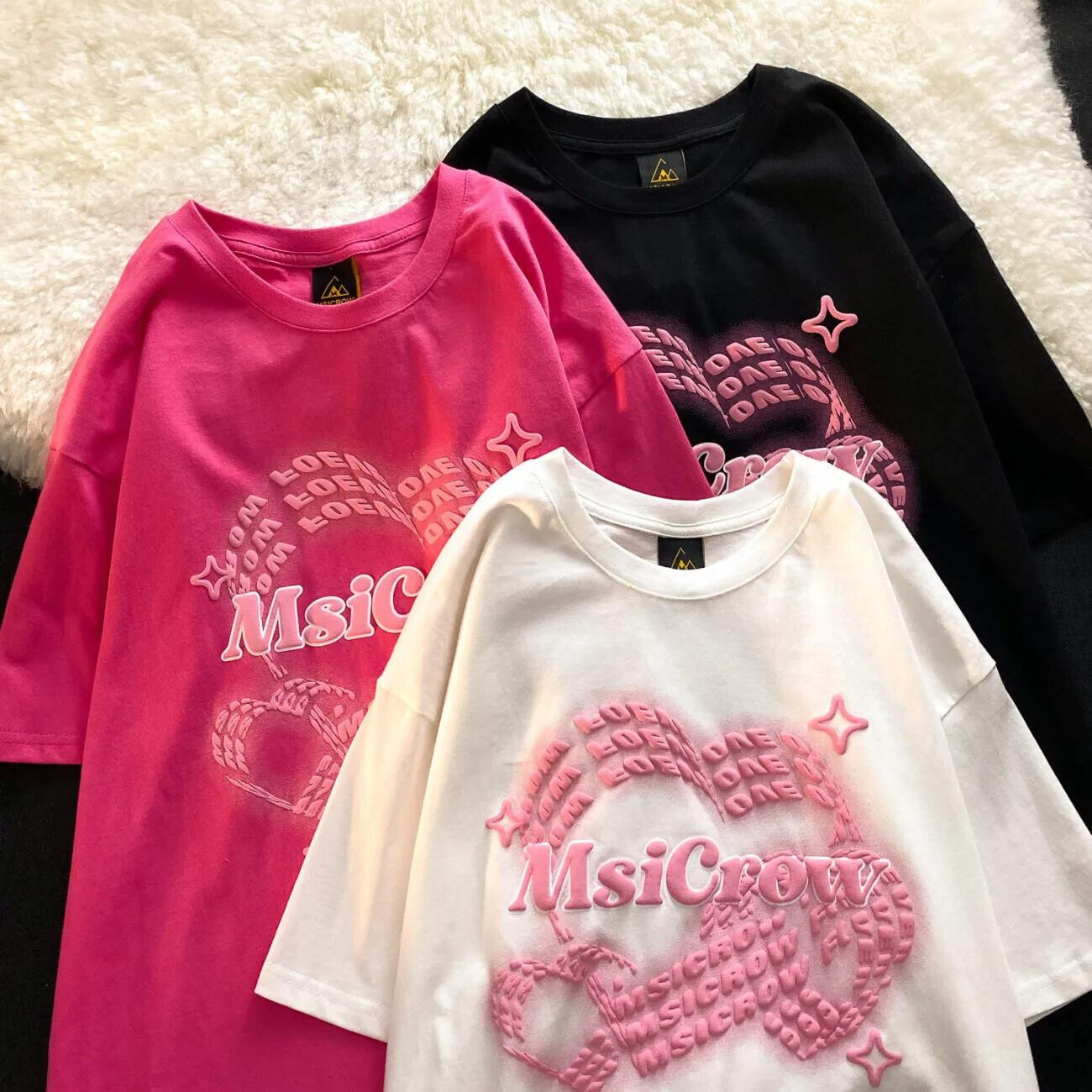 American Street Trend Loose Summer New Short-sleeved T-shirt Women's Korean Sweet College Style Casual All-match Top