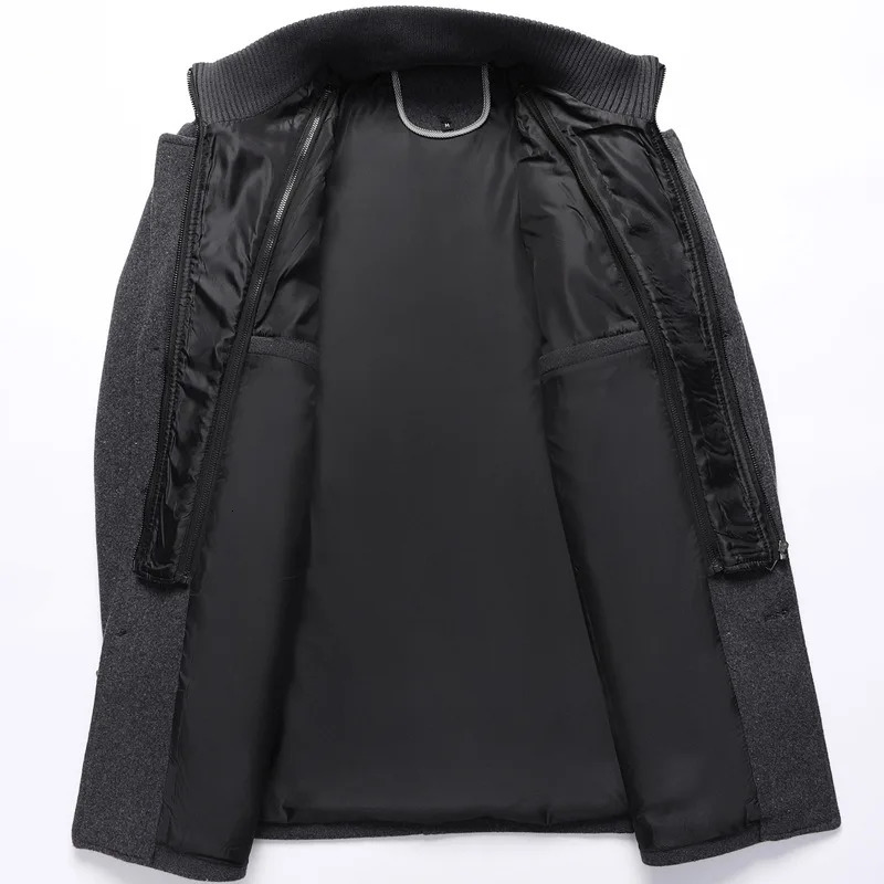 Men Business Casual woolen overcoat Top Grade Man Jacket Arrival Classic Long double Collar Coat Keep Warm parka 240711