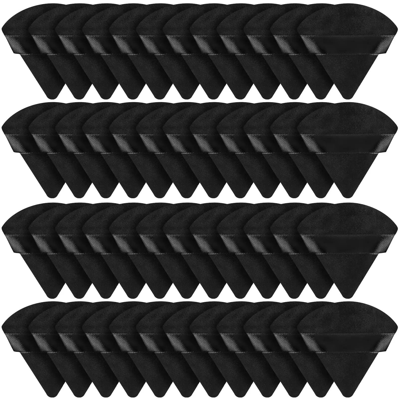 Wholesale 50 pieces of triangular velvet powder puff pizza powder mini makeup sponge washable lightweight makeup tools 240715