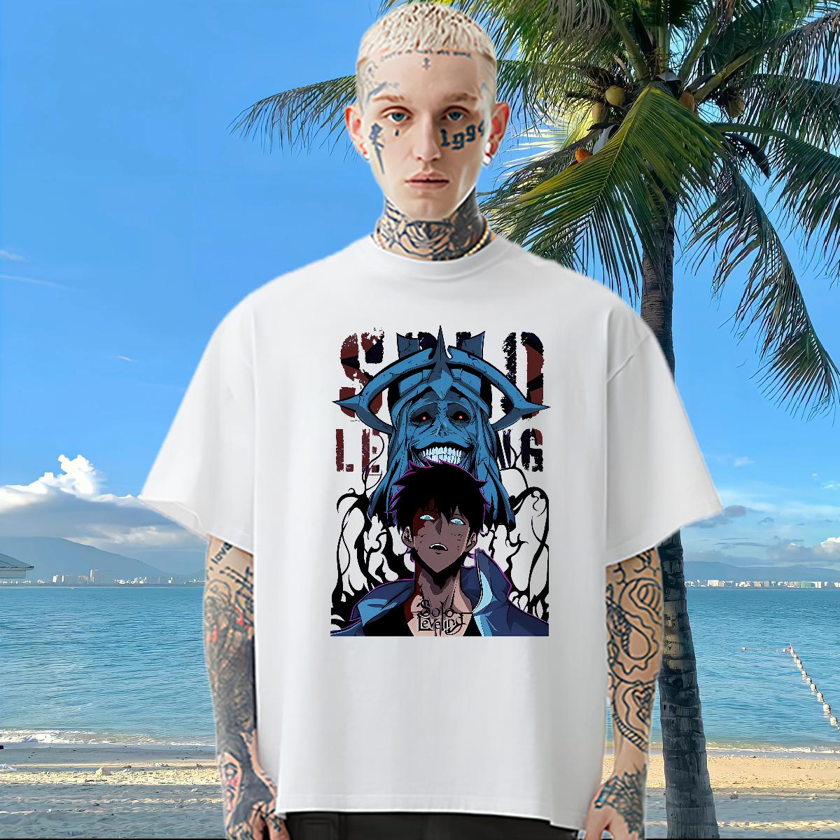 Customized T Shirt For Man fashion 100% Cotton 230g DIY Casual Daily Wear Tshirts Breathable Short Sleeve Cool