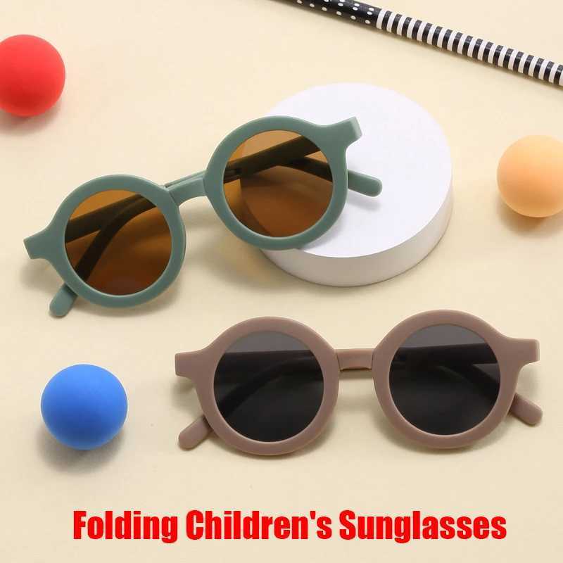 Sunglasses New Fashionable Childrens Cute Baby SunglassesUV400 Foldable Portable Sunshade Sunscreen And UV Resistant Glasses