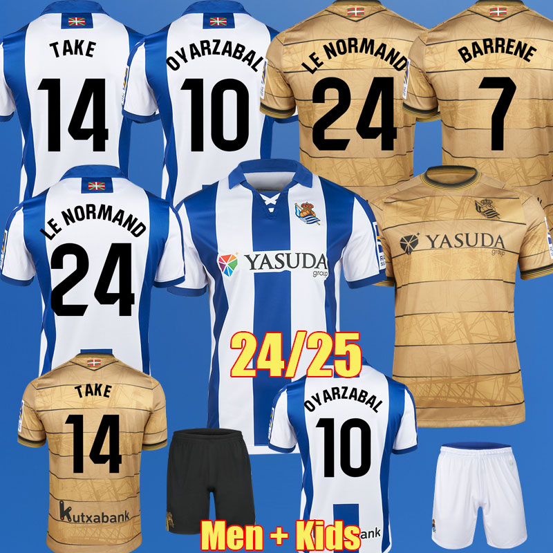 2024 2025 Real Sociedad Soccer Jersey BARRENE TIERNEY MERINO OYARZABAL X PRIETO Football Shirt TAKE 24 25 Carlos Fernandez camiseta de futbol Men kit kids Equipment