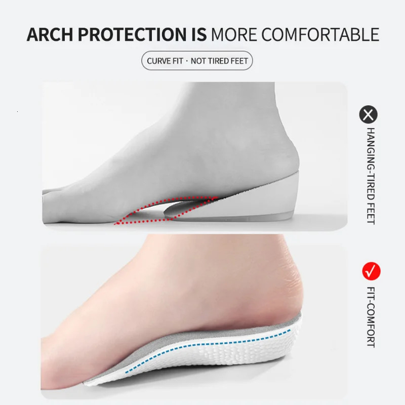 Arch Support Height Increase Insoles Light Weight Soft Elastic Lift for Men Women Shoes Pads Heighten Heel 152535 Cm 240711
