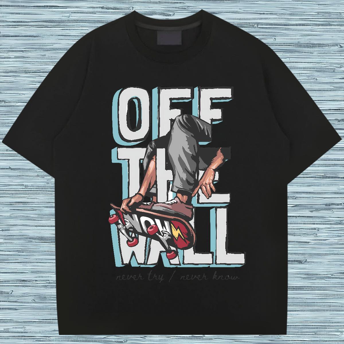 Loose Fit Men Tees Graffiti Art 230g Cotton Crew Neck Cotton Breathable Street wear Hip Hop T shirt Graphic DIY Customized Tops Shirt