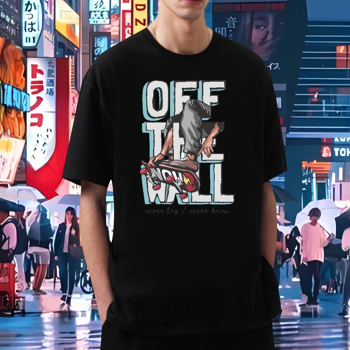 Casual New Men T Shirts Graffiti Art 100% Cotton 230g Graphic Anime Printing Street Men Tops Tees O-Neck Short Sleeve Cotton High Quality