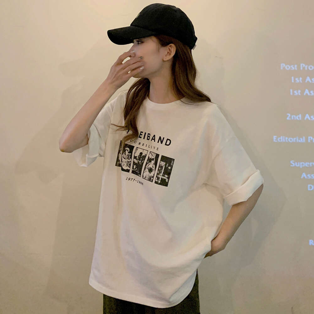 Readystock Oversize cartoon pattern t-shirt women's clothing, curvy girls fashion Korean style loose vintage shirt T112