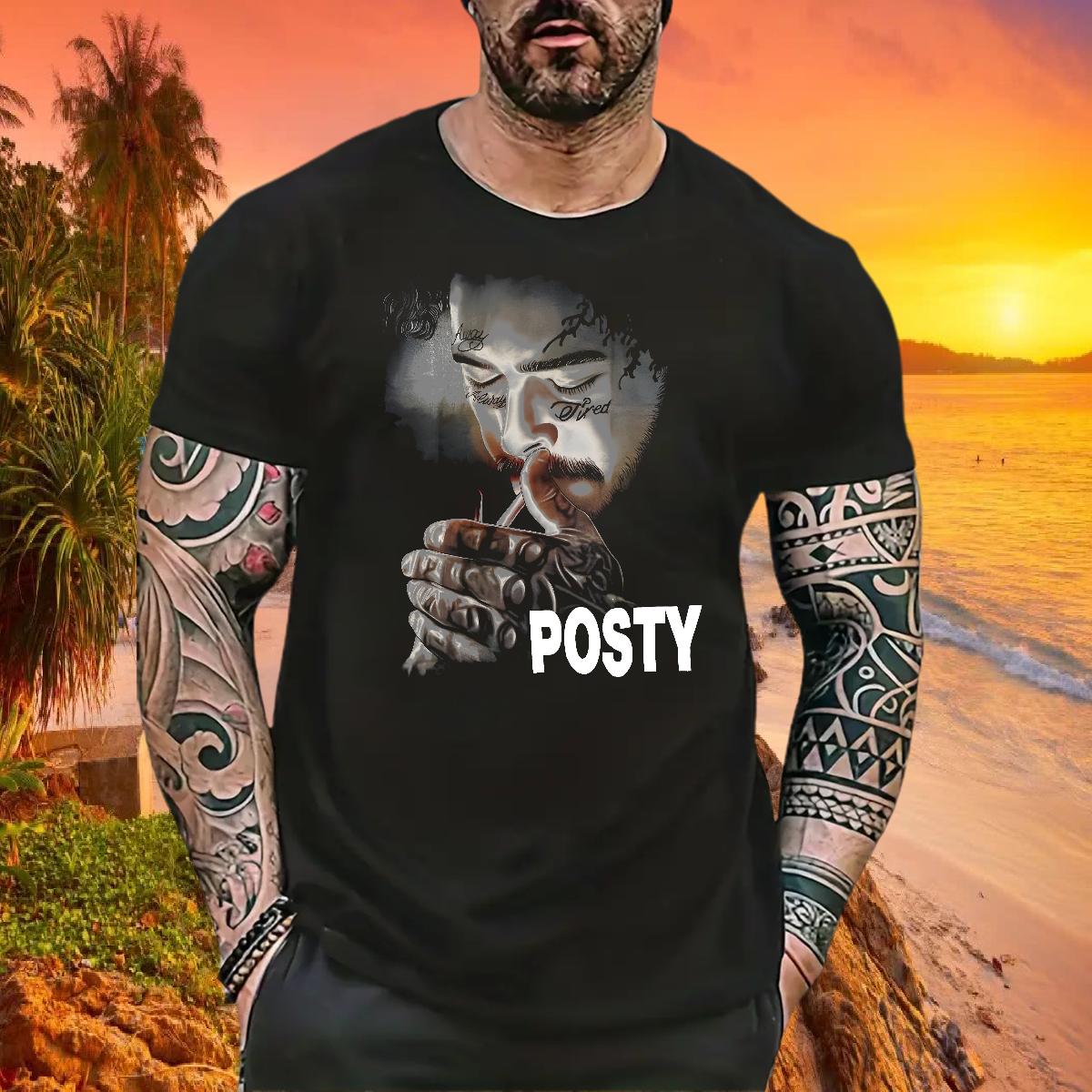 Classic Mens T Shirts ZCY-240626001 230g 100% Cotton Black White Hip Hop Men Tees Breathable Short Sleeve Loose Fit