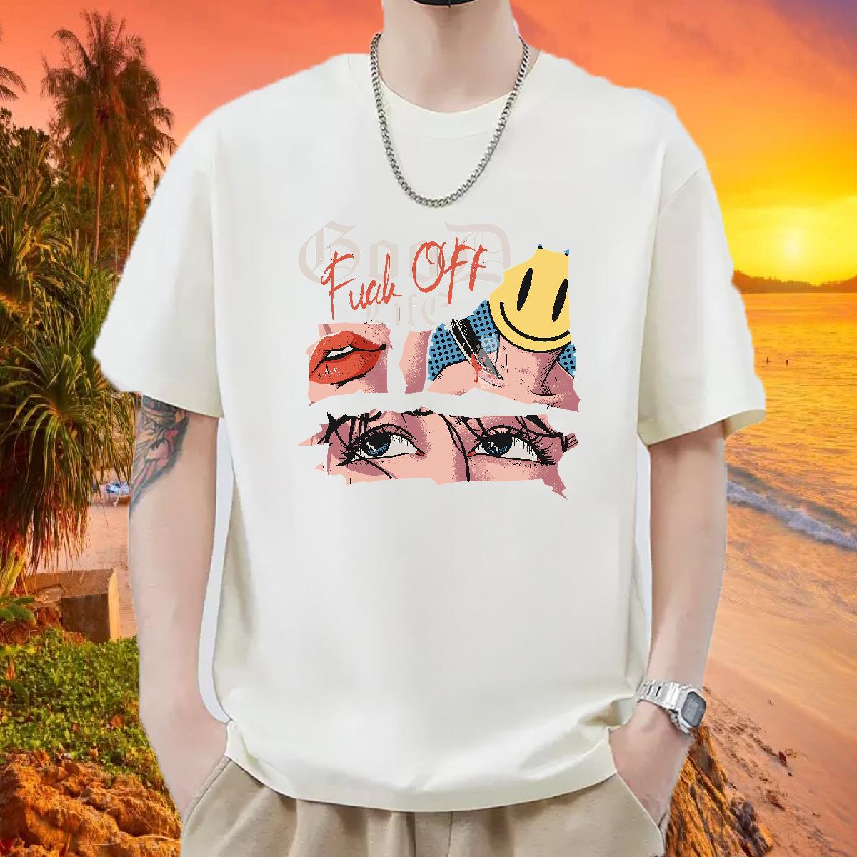 Loose T-Shirts for Men Street Casual 180g Cotton Tshirt for Man Woman Fashion Design DIY Clothings