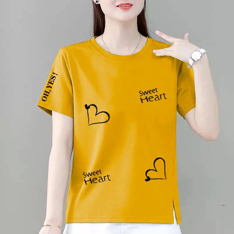 Women's Korean Style Crop Tops Casual Short-sleeve Plus Size T-shirt