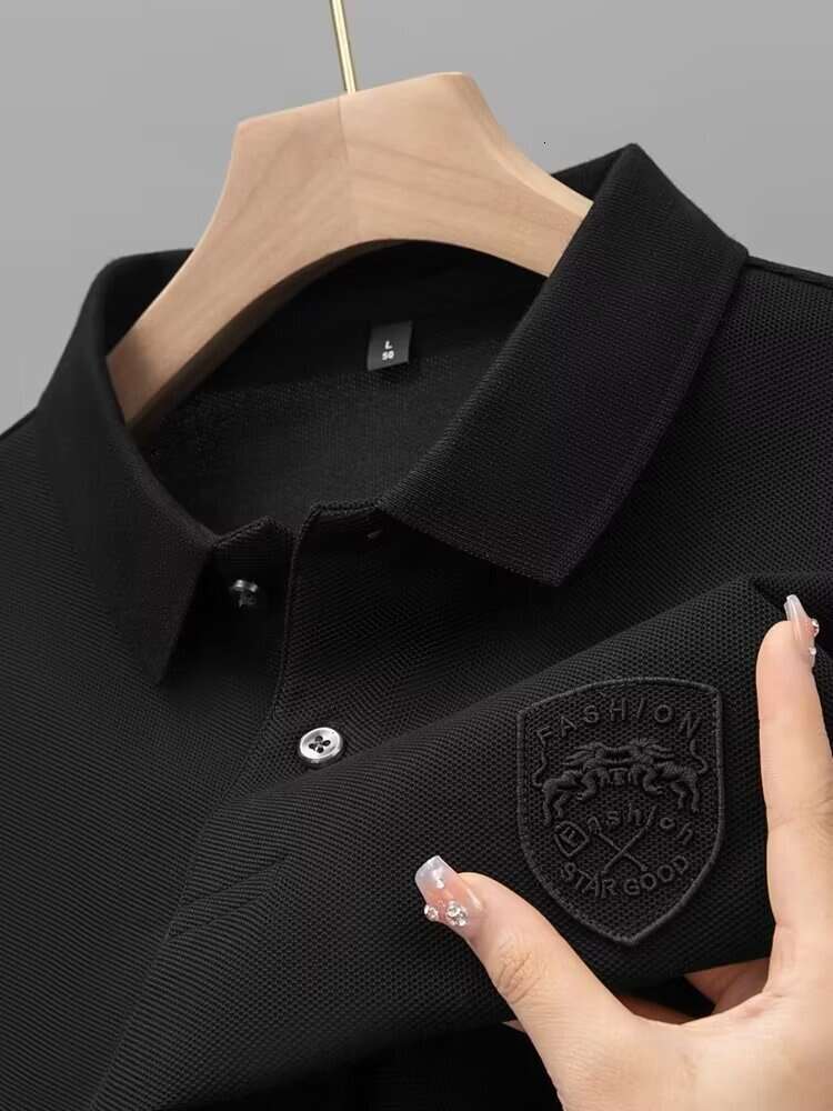 Men's Summer 2024 New Short sleeved Polo Shirt Design Sense Flip Collar T-shirt Loose Casual Versatile Clothes