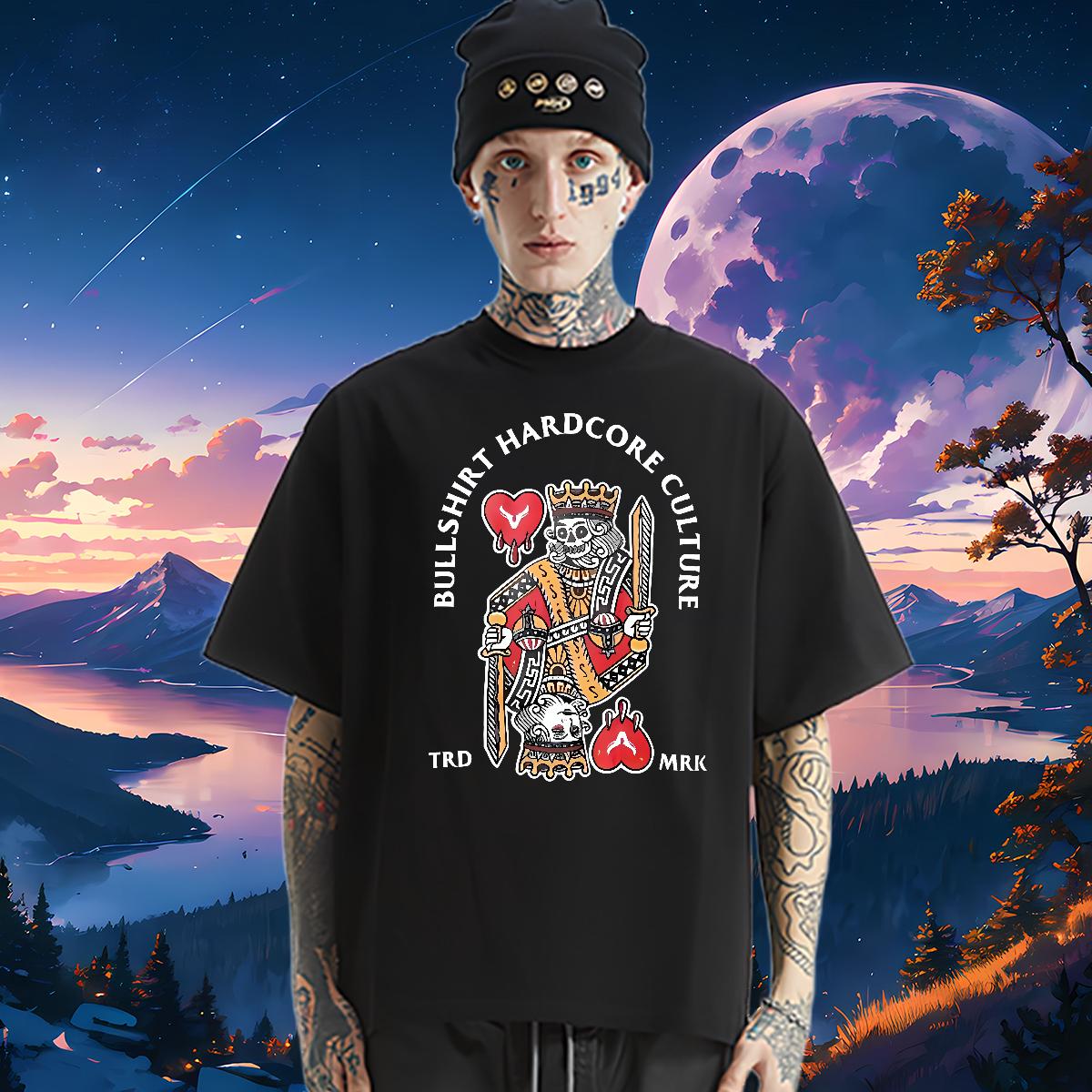 2024 Mens T Shirts fashion 230g 100% Cotton Plus Size Cartoon Men Tees Street wear Hip Hop Round Neck Short Sleeve Unisex Wear