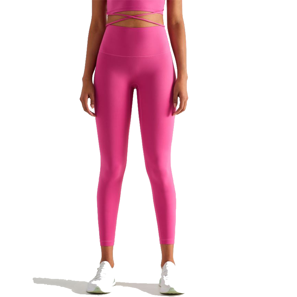 Women's Yoga Leggings High Waist Stretchy Fitness Womens Ninth Sport Pants Nylon T Shape Soft Elastic Push-UP Tight Activewear