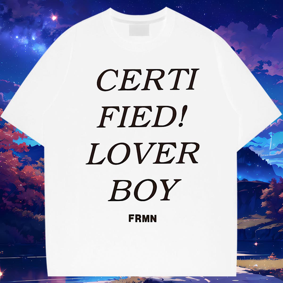 Wholesale Man T Shirts fashion 100% Cotton 230g Floral Print Men Tops Tees Spring Summer Cotton O Neck Short Sleeves Classic Polos