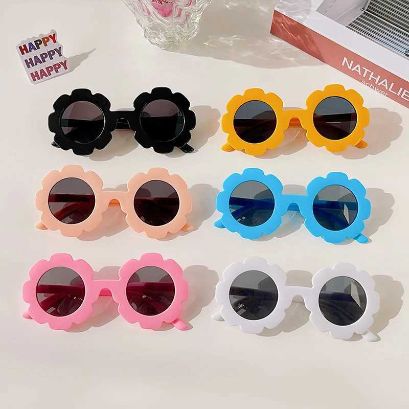 Sunglasses 2023 New Kids Cute Solid Color Flower UV400 Sunglasses Baby Children Outdoor Sun Protection Sunglasses Boys Girls Sunglasses
