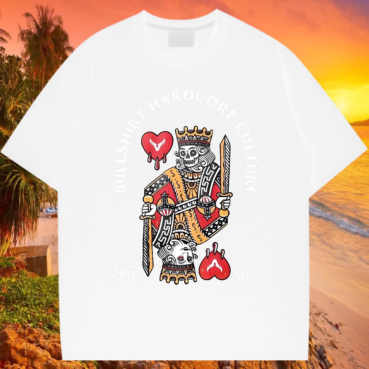 Fashion Casual Mens T Shirts fashion 230g 100% Cotton Graphic Hip Hop Men Clothes T-Shirt Breathable Short Sleeve Loose