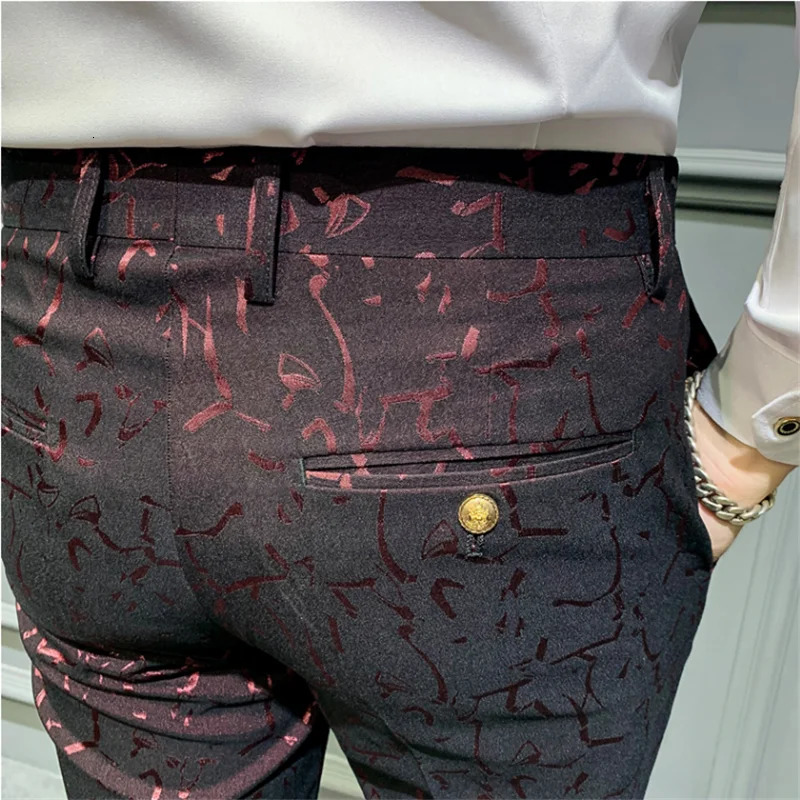 Classic Jacquard Suit Pants Spring Men Social Trousers Slim Business Casual Formal Pants Office Pants Suit Trousers Men 240708