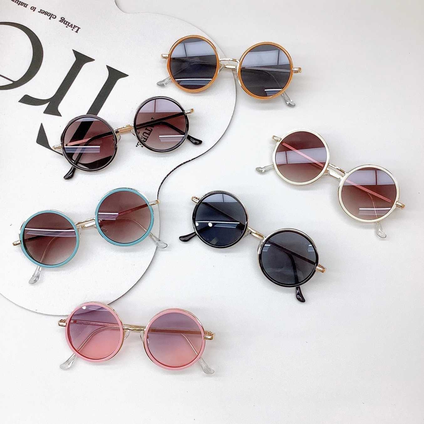 Sunglasses Fashionable and Cute Childrens Sunglasses Edition Baby Sunglasses Round Frame Boys and Girls Trend Sun Protection Sun