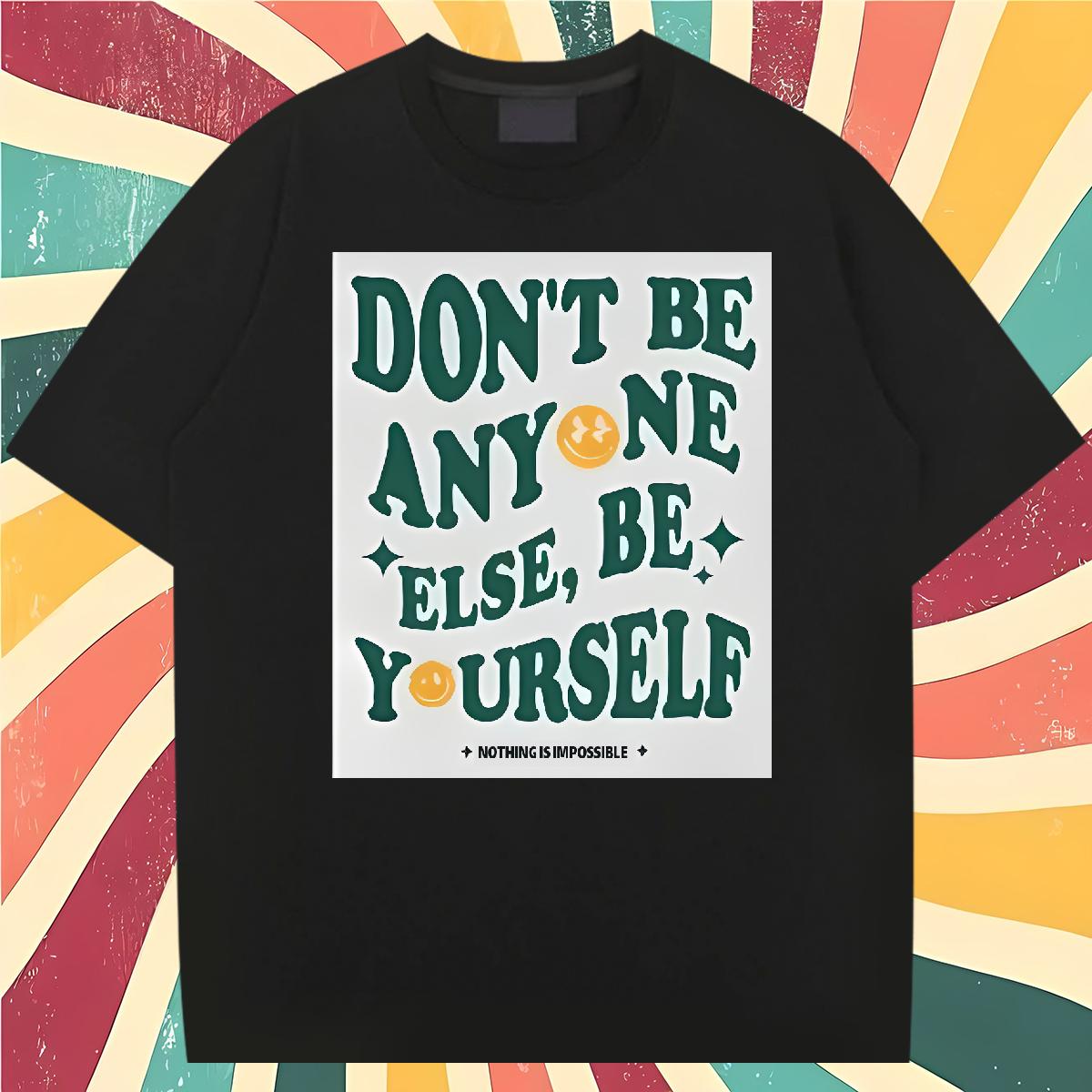 5A Men Tshirts nothing is impossible 230g Cotton Short Sleeve Cotton O-Neck Hip Hop T shirt Plus Size Cartoon DIY Customized Tops