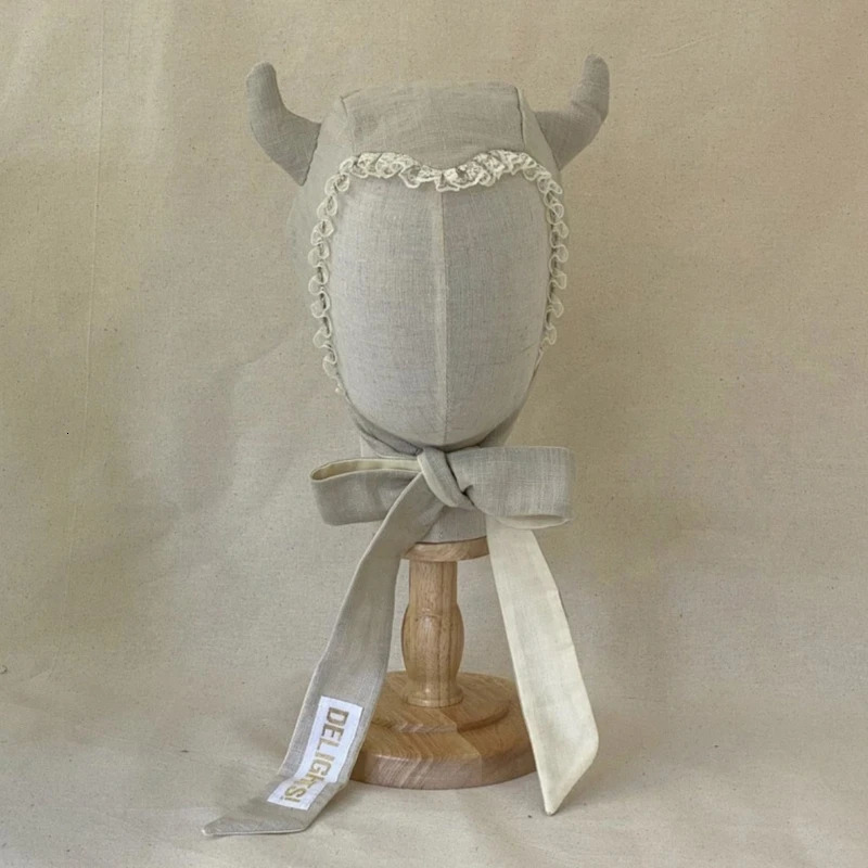 Girls Rabbit Hat Y2K Horn Rabbit Ears Hat Lace Horn Gifts Warm Halloween Hat 240709