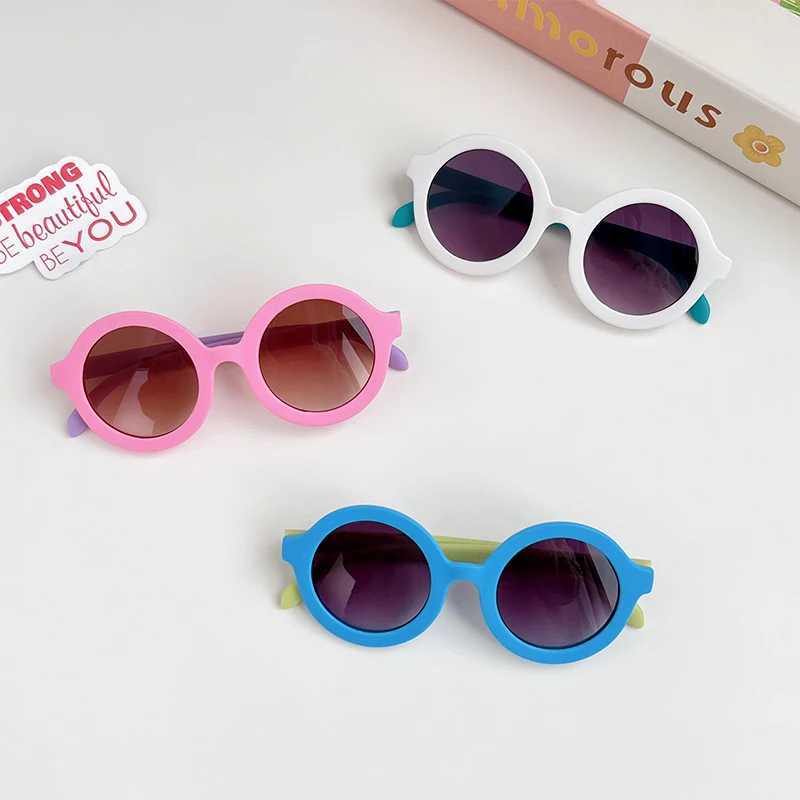 Sunglasses 2024 New Children Candy Colors Round Simple Sunglasses UV400 Outdoor Girls Boys Lovely Protection Sunglasses Kids Sun Glasses
