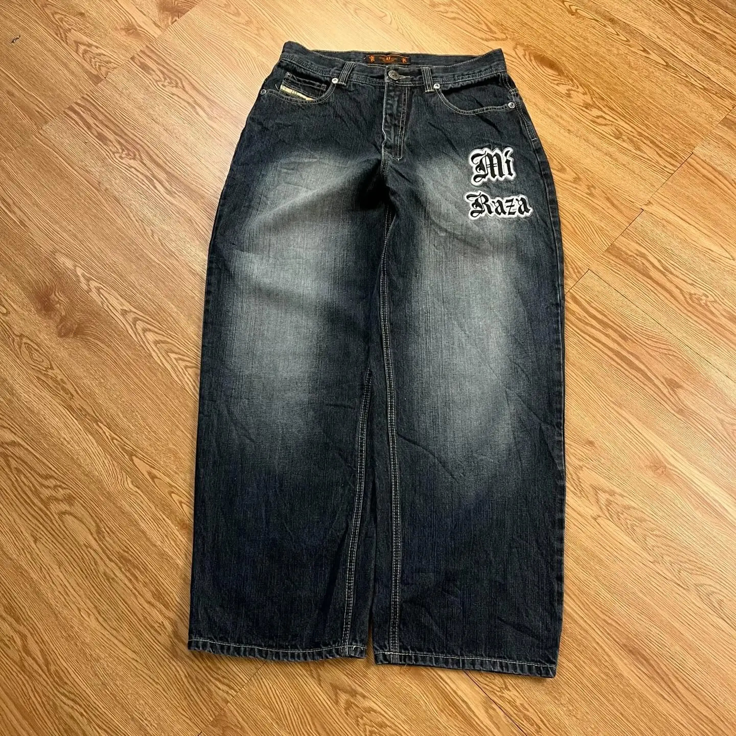 VICTORIOUS Baggy Jeans Retro Hip Hop Goddess Pattern Embroidery Denim Pants Washed Men Jeans Y2K High Waist Wide Leg Trousers 240712