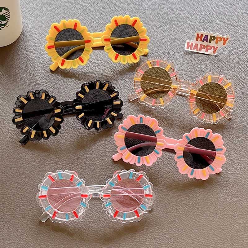 Sunglasses 2023 New Children Cute Sunflower Cartoon Sunglasses Kids Outdoor UV400 Protection Glasses Boys Girls Round Polarized Sunglasses