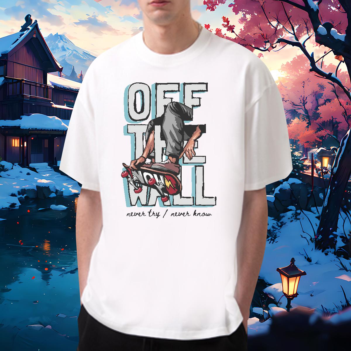 Loose Men Clothes T-Shirt Graffiti Art 230g Cotton Short Sleeve Cotton O-Neck Street Wear T shirt Custom Print Oversized Fashion Tshirts