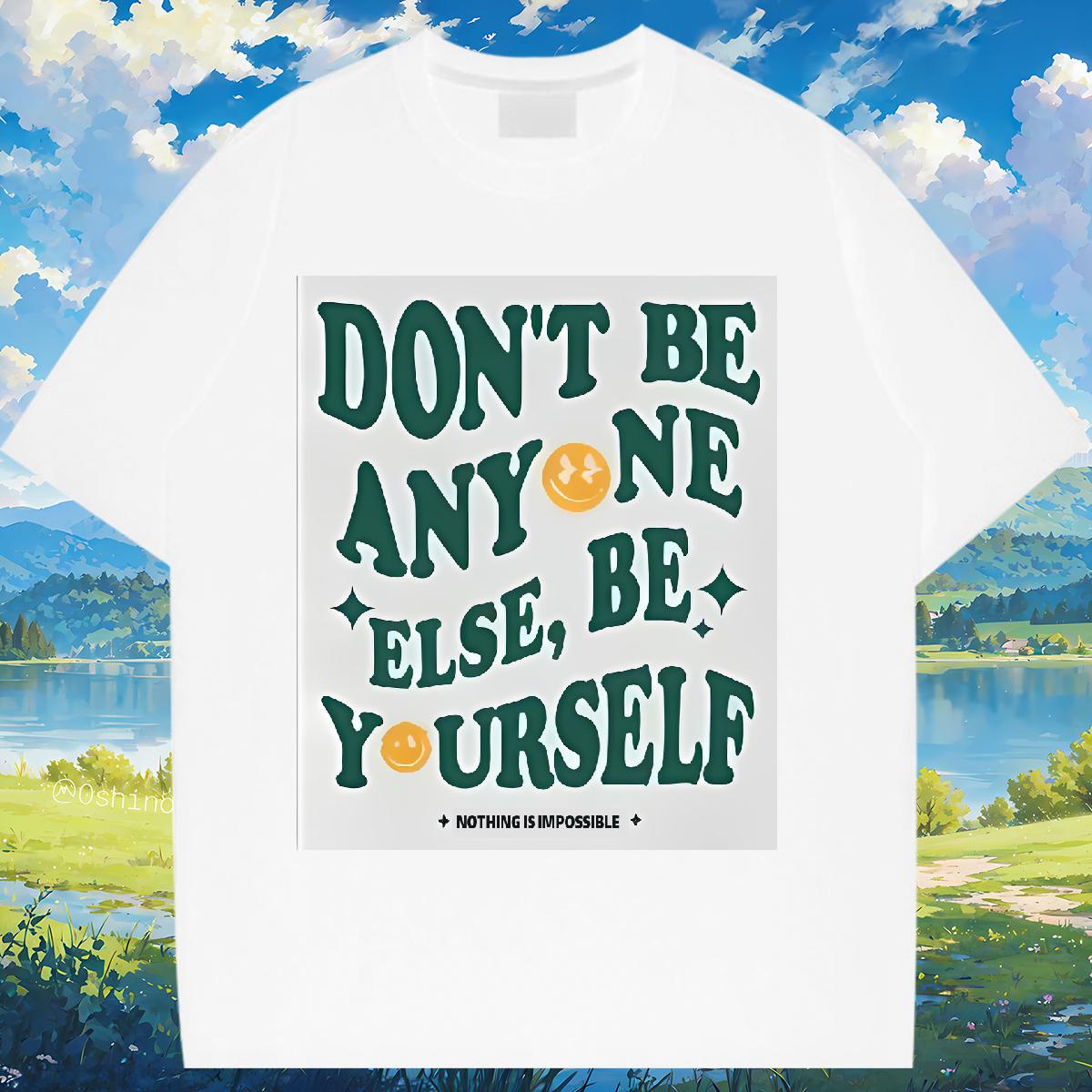 New Arrival T shirt Short Sleeve Cotton O-Neck nothing is impossible 100% Cotton 230g Hip Hop Street Couples T Shirts Custom Cartoon Comfortable Tees