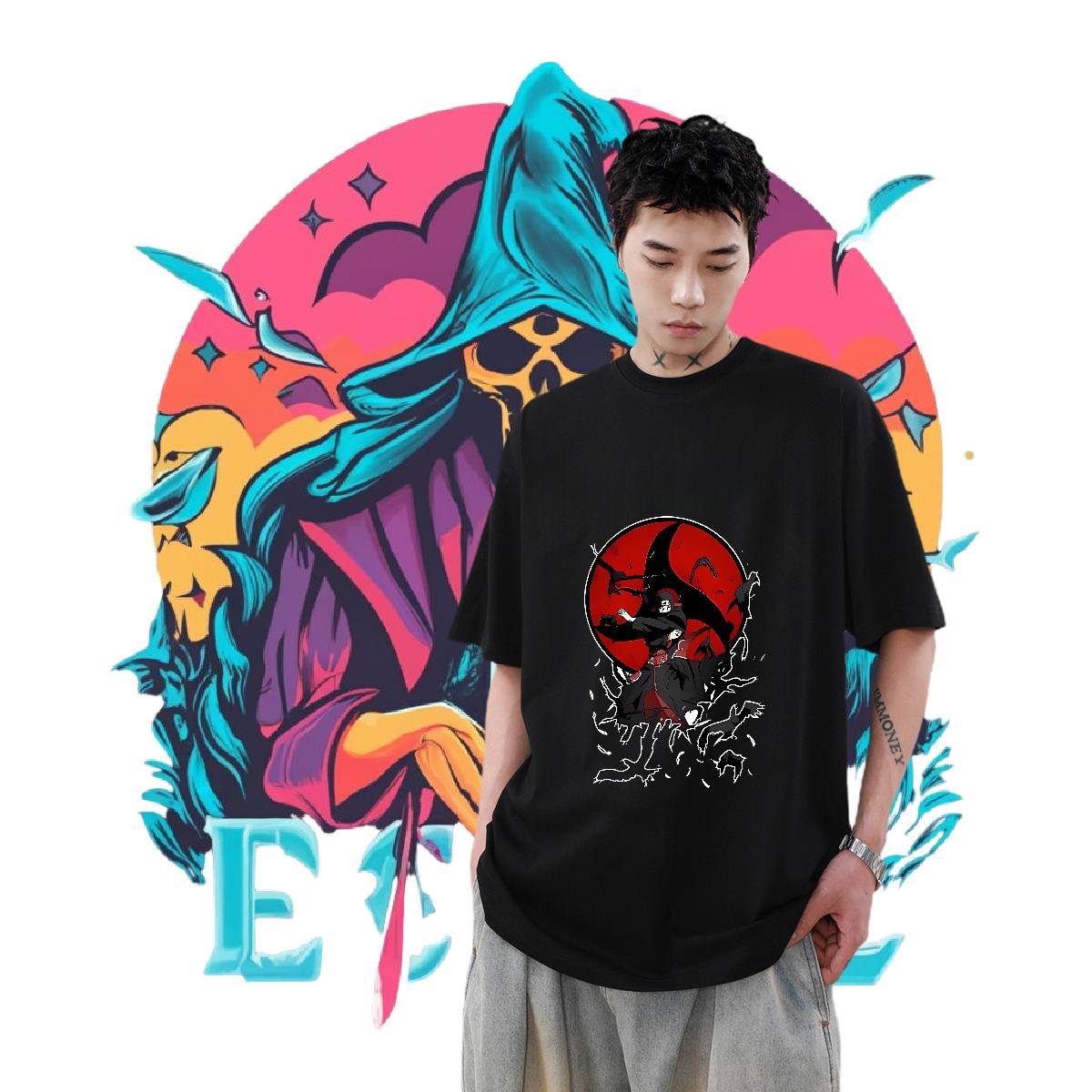 2024 Summer T-Shirts Oversized S-3XL Anime Printing Street Tshirt for Man Woman Round Neck Short Sleeve Loose Fit