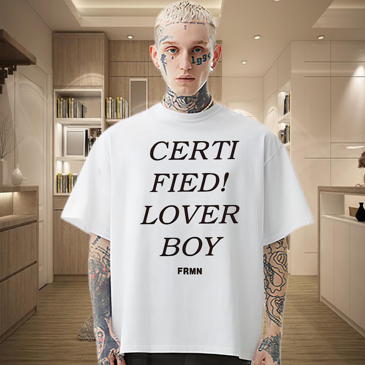 High Quality Men T Shirts fashion 230g Cotton Casual Round Neck Short Sleeve Men Tops Tees 2024 New Anime Print Clothes