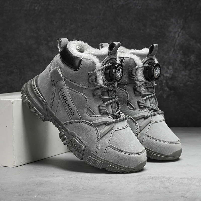 Children Winter Casual Shoes Kids Snow Boots Velvet and Thickening Warm Shoes Girls Boys Boot Wear-resistant Anti-slip Shoes 240711