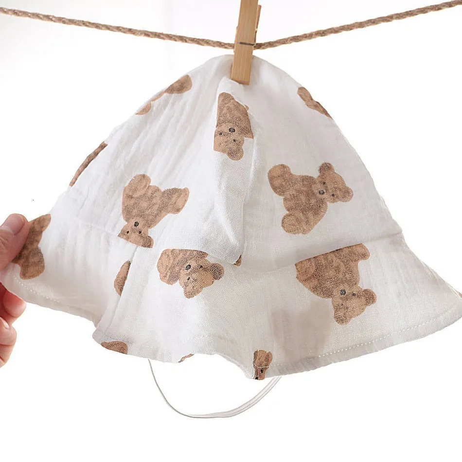 3-24 Months born One-Piece Baby Muslin Pajamas Kids Straps Bunting Romper with Hat Infant Casual Jumpsuit Summer Bear Onesie 240715