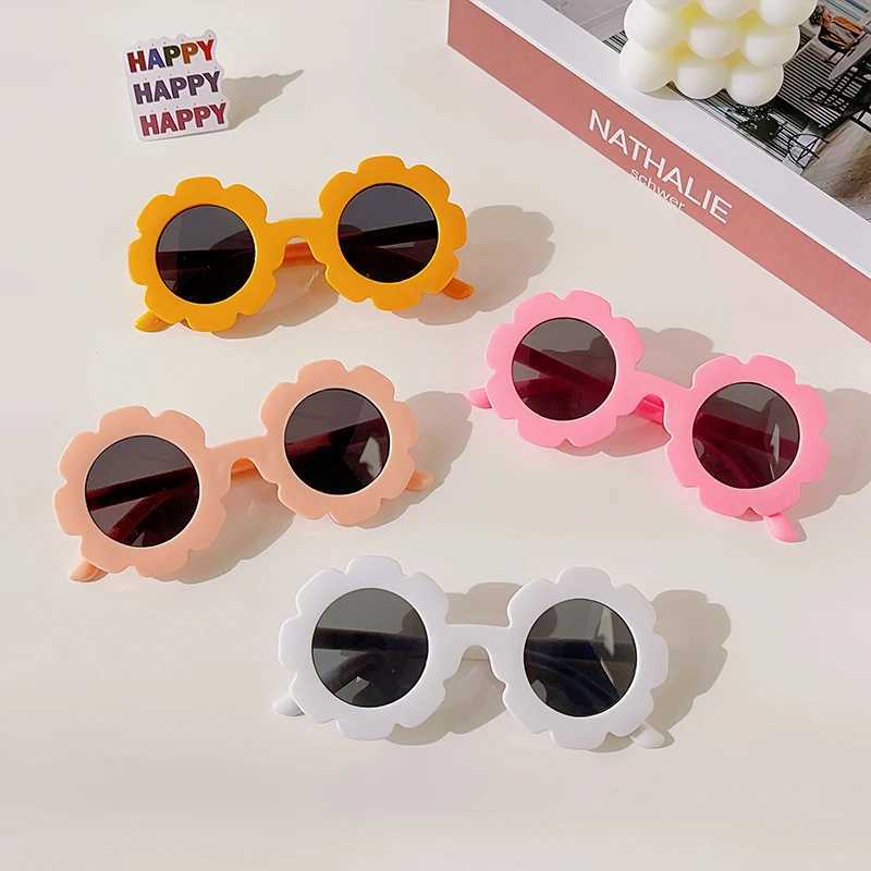 Sunglasses 2023 New Kids Cute Solid Color Flower UV400 Sunglasses Baby Children Outdoor Sun Protection Sunglasses Boys Girls Sunglasses