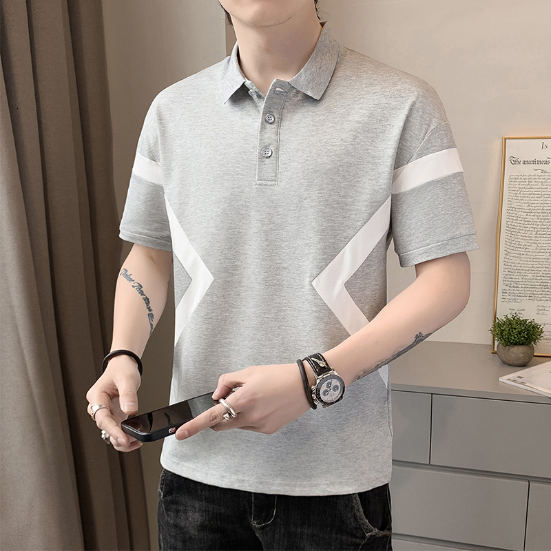 Short sleeved T-shirt, summer trendy brand polo shirt, men's unisex casual versatile loose fitting T-shirt top