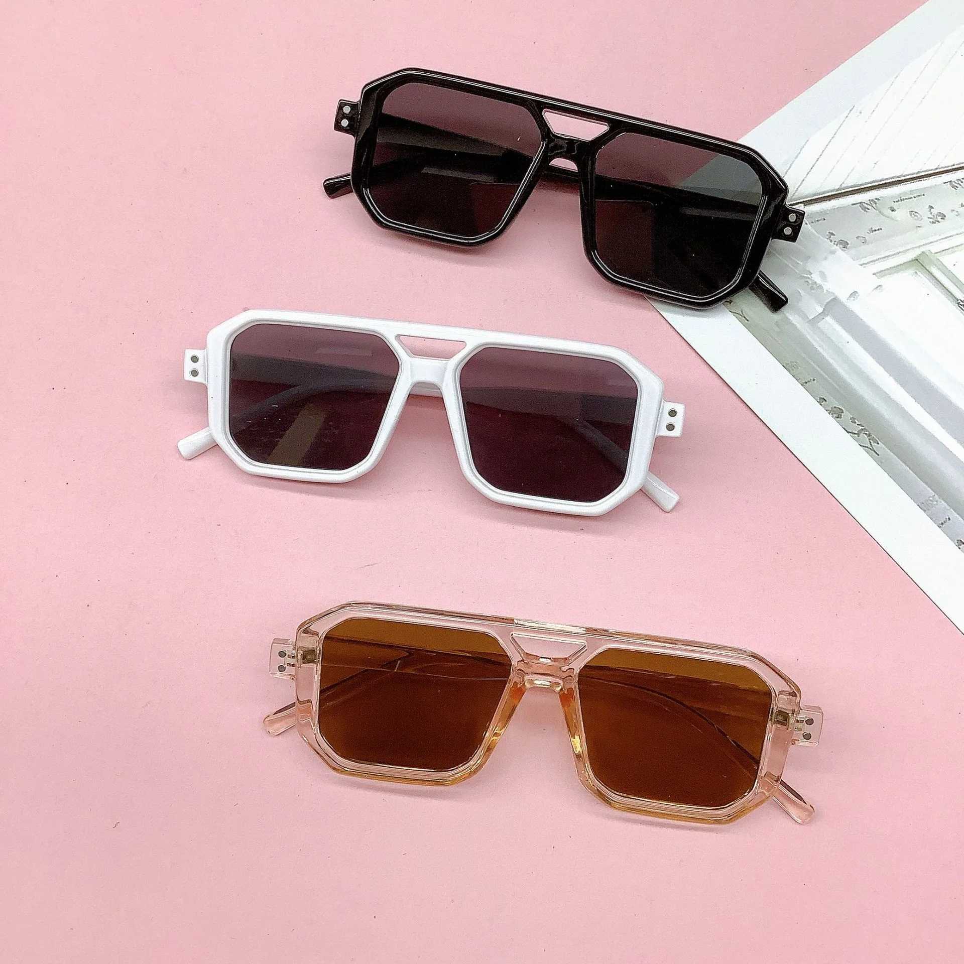 Sunglasses Fashion double-beam childrens sunglasses version sunscreen sun-shading concave baby sunglasses UV protection