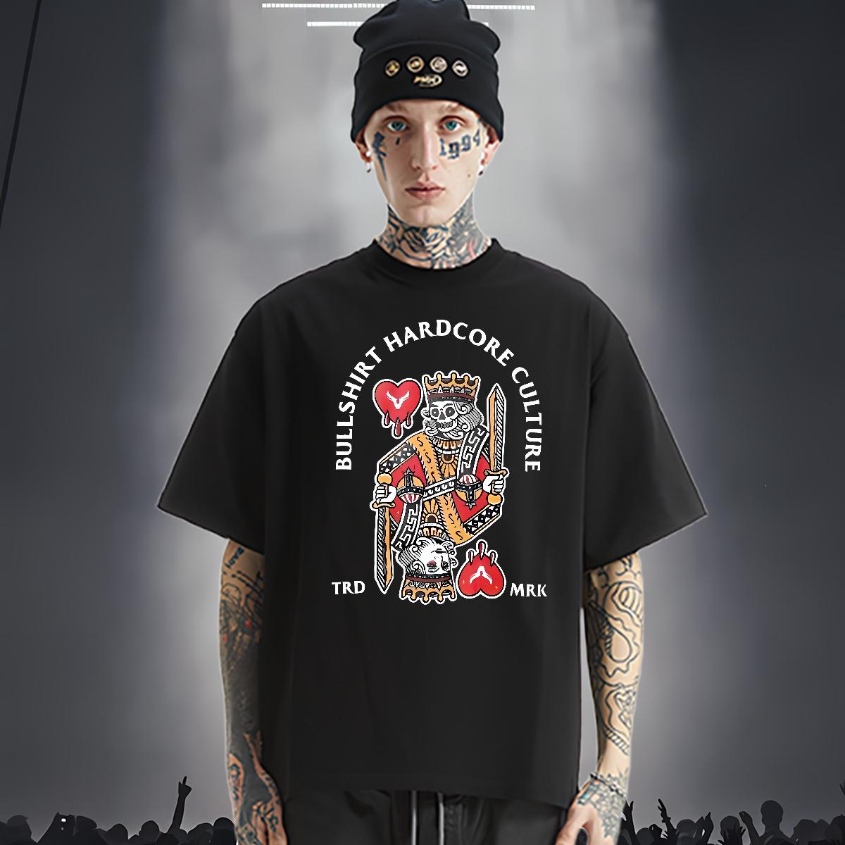 Stylist T Shirts Men fashion 230g Cotton Cartoon Print Men Clothes T-Shirt Street Wear Short sleeve Cotton Soft Loose Tshirts