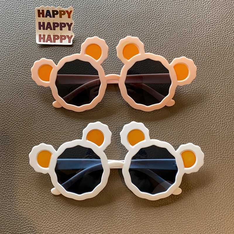 Sunglasses 2023 Baby Girls Lovely Colors Bear Ears Sunglasses UV400 Acrylic Fashion Children Outdoor Protection Sunglasses Kids Sun Glasses