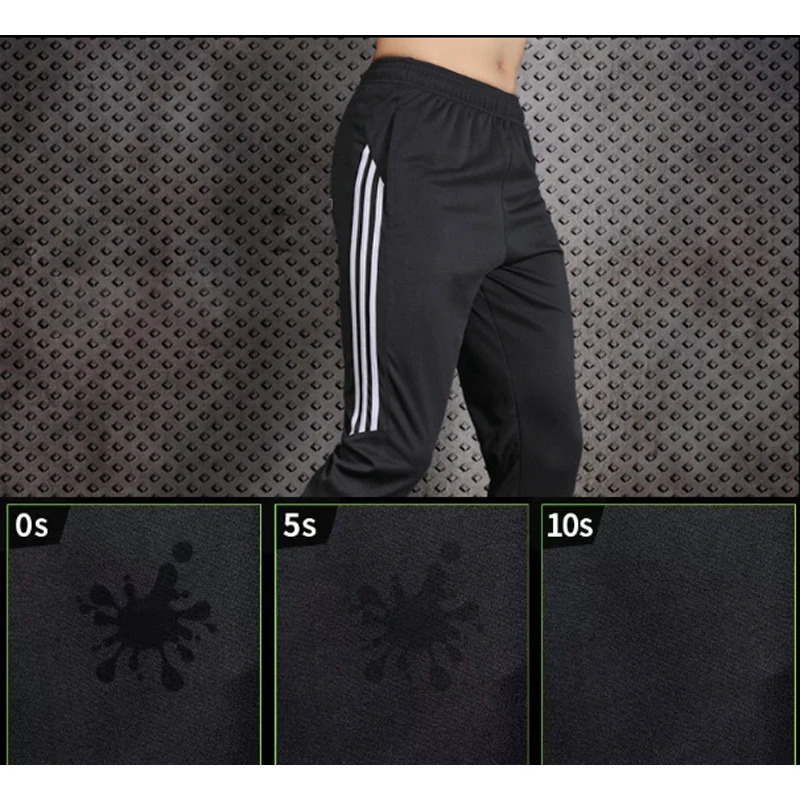 Quick Dry Mens Sports Soccer Football Training Pants With Zipper Pockets Running Jogging Long 240705