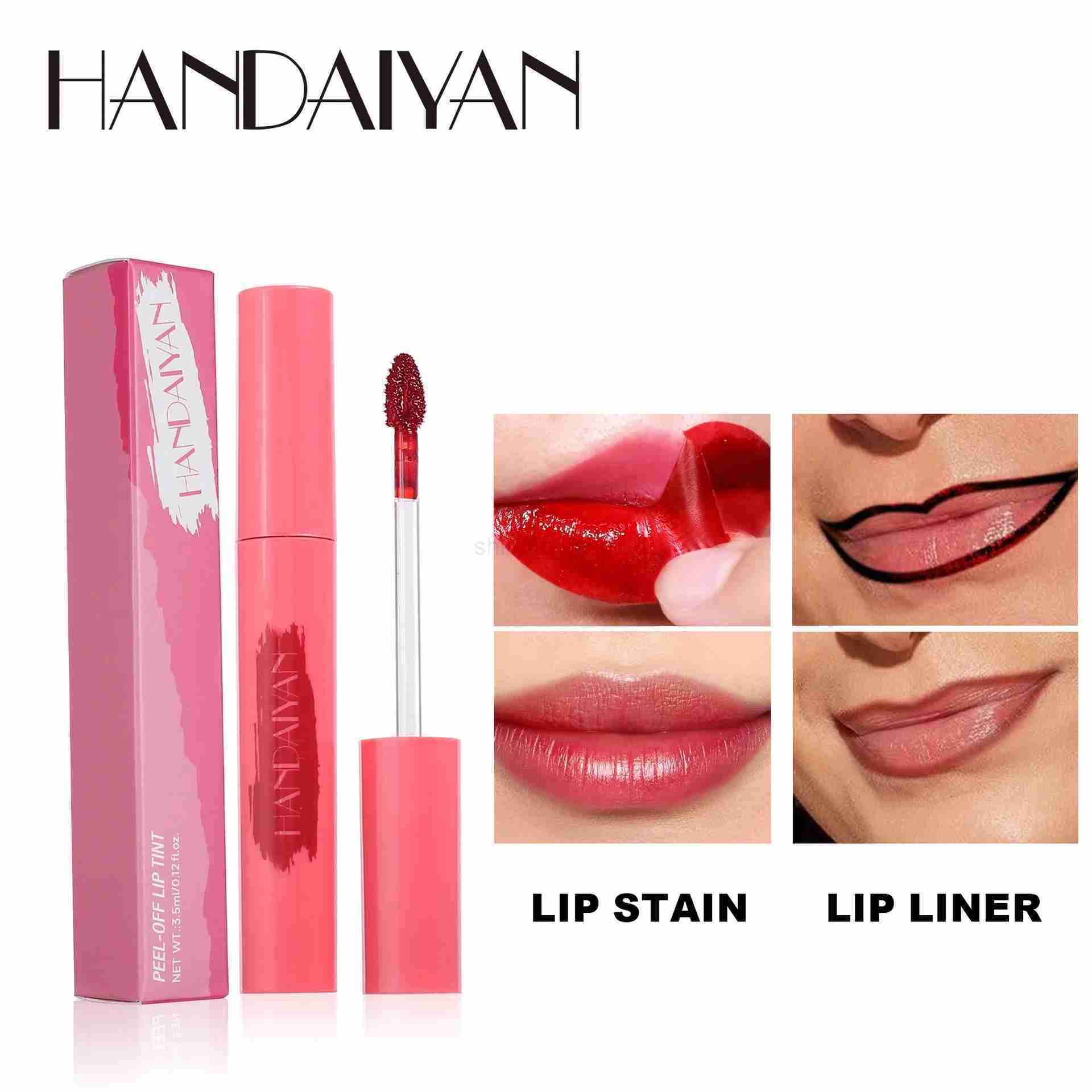 Peel-Off Tattoo Mask Lip Gloss Lip Liner Waterproof Long Lasting Matte Lip Tint Red Brown Contour Tear-off Lips Stain CosmeticCL240716