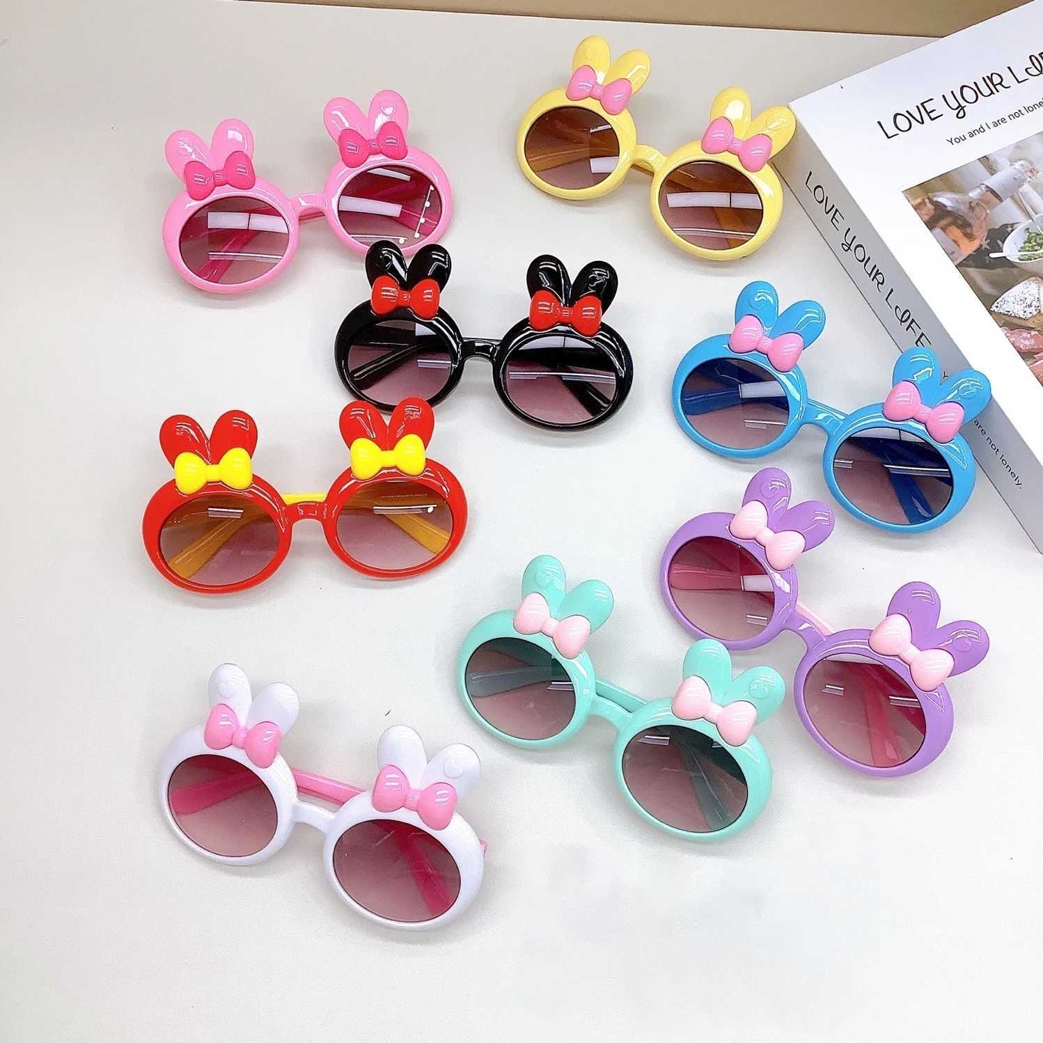 Sunglasses Cartoon cute rabbit ear baby sunglasses fashion trend Korean version UV resistant childrens sunglasses Sun protection glasses