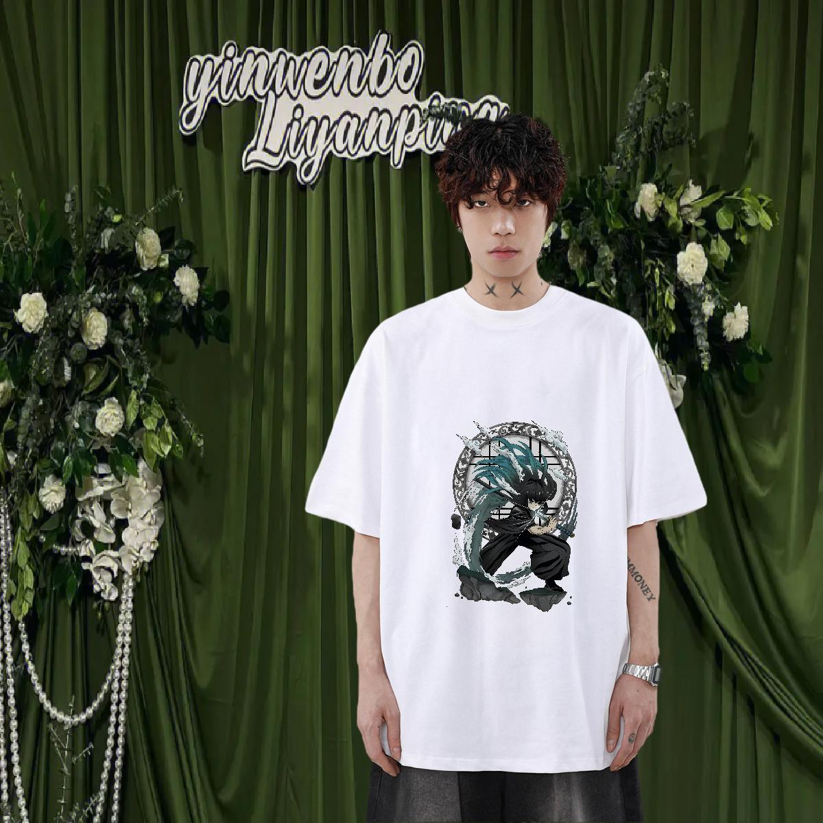 Wholesale Man T Shirts High Street Hip Hop Short sleeve Cotton Soft Men Tshirts Factory Direct Anime Tops