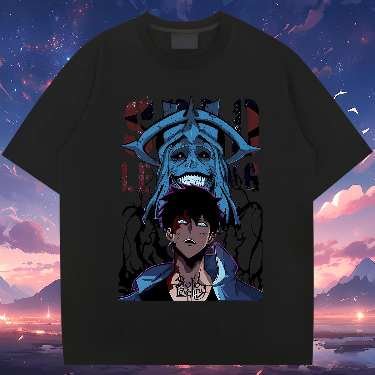 Wholesale T Shirt For Man fashion 230g 100% Cotton Custom Printing Mens Tshirts Anime Printing Street Crew Neck Cotton Loose Fit Tops Tees