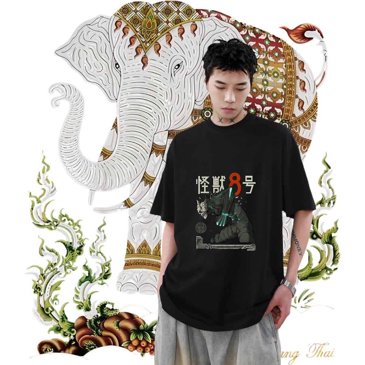 High Quality Men T Shirts High Street Hip Hop Cotton Breathable Soft Tshirts DIY DIY Anime Clothes