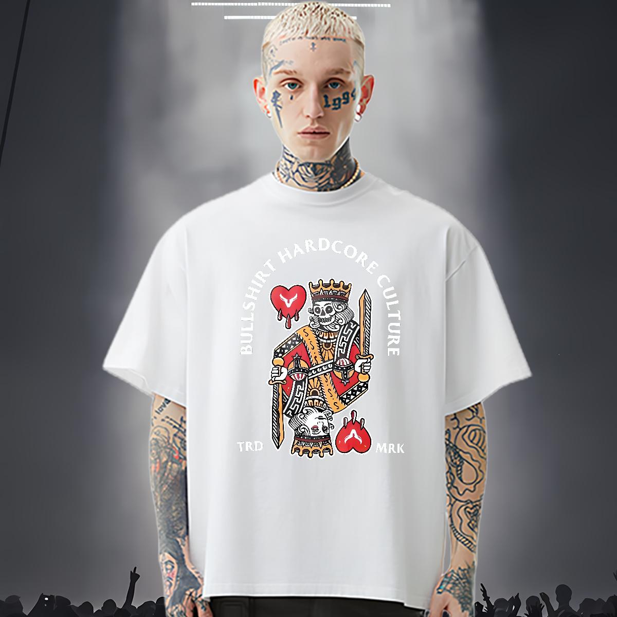 Stylist T Shirts Men fashion 230g Cotton Cartoon Print Men Clothes T-Shirt Street Wear Short sleeve Cotton Soft Loose Tshirts