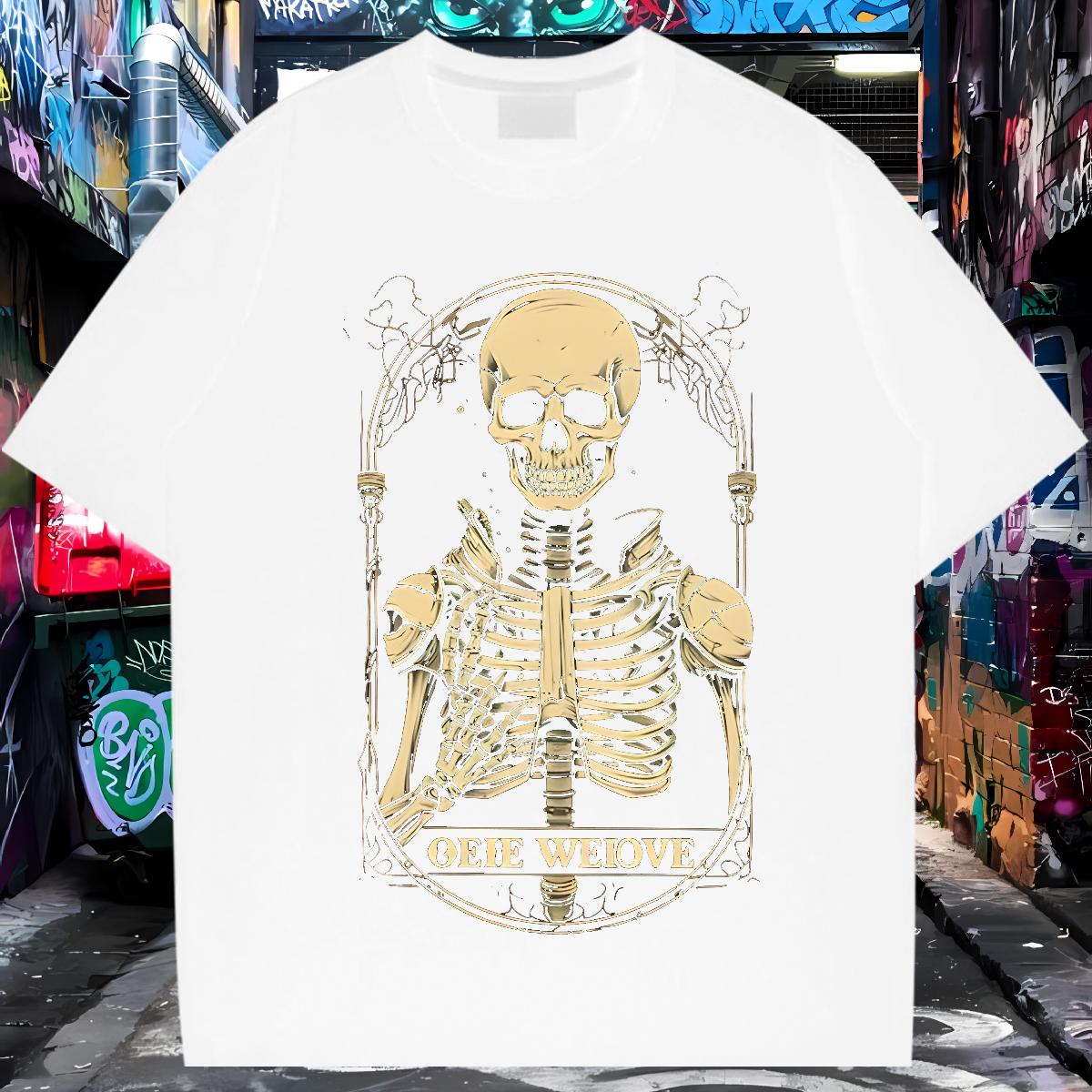 Brand T Shirt For Man CY-240704056 100% Cotton 230g Black Oversized High Street Hip Hop Men Tees Cotton Breathable 5A