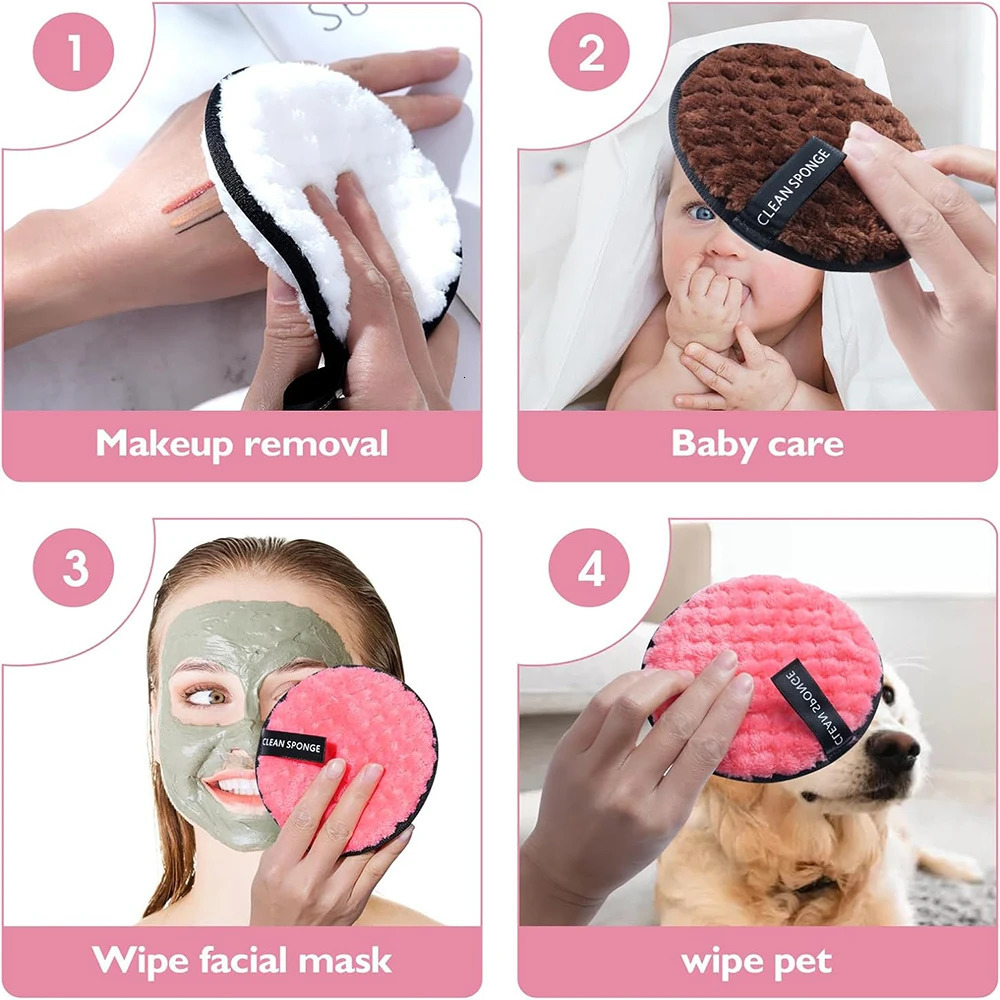 4 packs of makeup r powder puffs easy to wash face reusable makeup r cleaning tools 240715