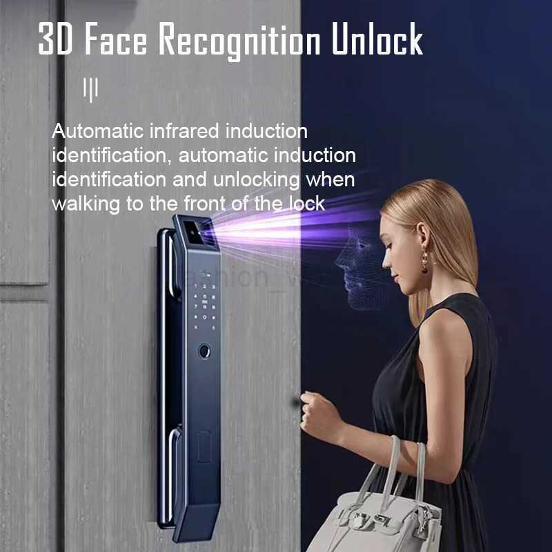 Door Locks 3D Face Recognition Unlock Digital Lock With Camera FIngerprint Password Keyless Electronic 231212X240716