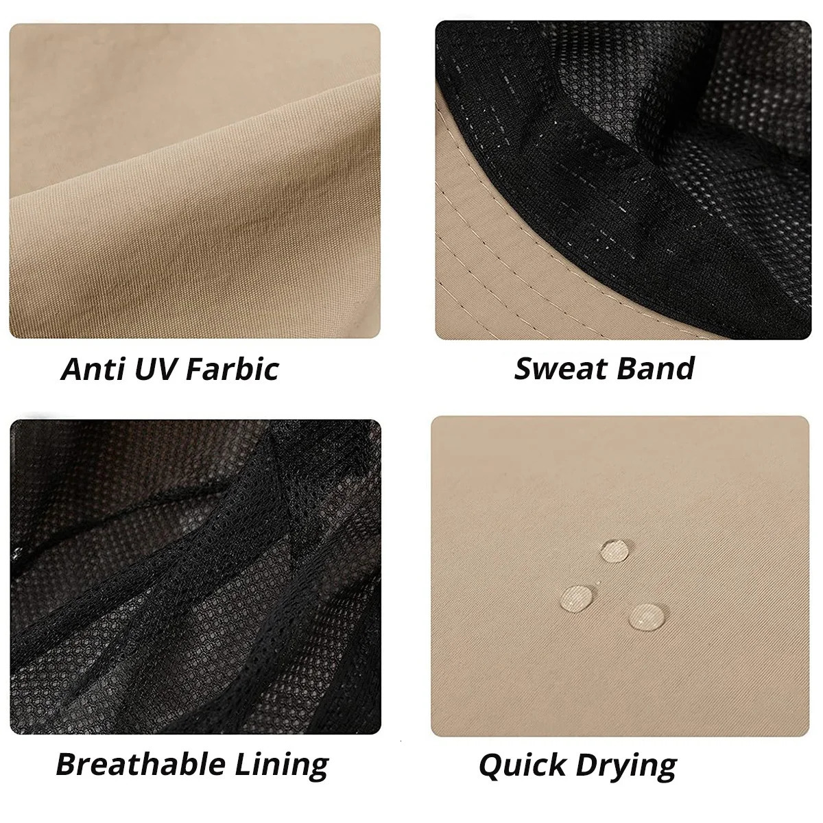 Mens Long Wide Brim Sun Hat Summer UV Protection Fishing Hat Water-resistant Bucket Hat Male Outdoor Breathable Panama Caps 240713