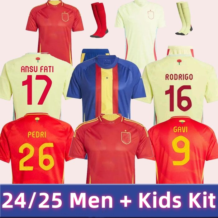 2024 2025 SpainS PRE MATCH Soccer Jerseys PEDRI LAMINE YAMAL RODRIGO PINO MERINO SERGIO M.ASENSIO FERRAN HERMOSO REDONDO Men Kids Kit WARM UP Training Football Shirt